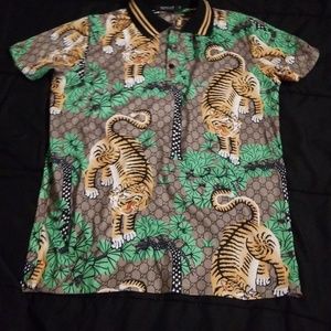 Tiger print polo